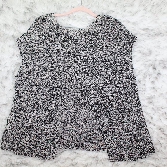 Eileen Fisher Tufted Cotton Twist Top Slit Back - Picture 6 of 8